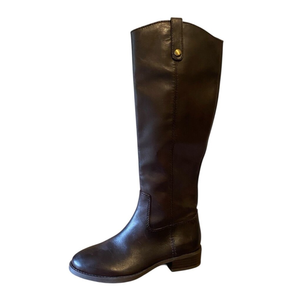 INC International Concepts Tall Dark Brown Leather Riding Boots NWOB size 5